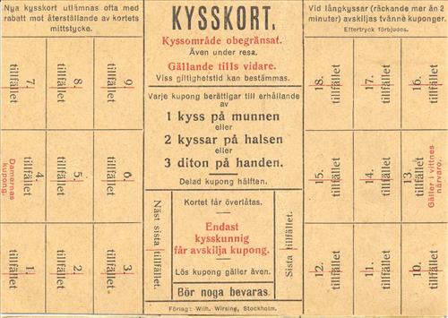 5. Kysskort, obegränsat kyssområde